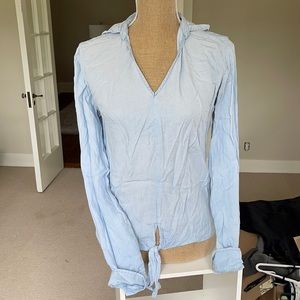 Soho NY&C Light Blue Front Tie Long Sleeve